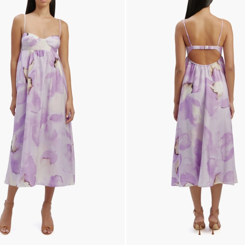 Bardot Lenora Abstract Floral Midi Dress